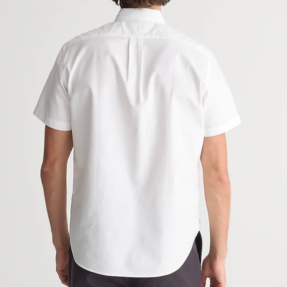 Jcrew Men's Short Sleeve Broken In Organic Cotton Oxford Shirt White Size L - Picture 2 of 11